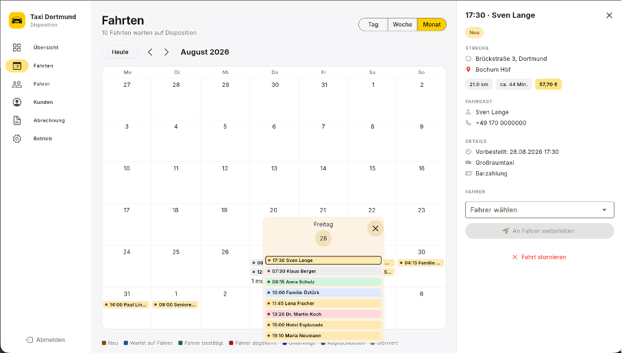 LocalTaxi Dashboard Disposition